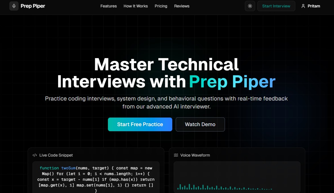 Prep Piper AI Interviewer